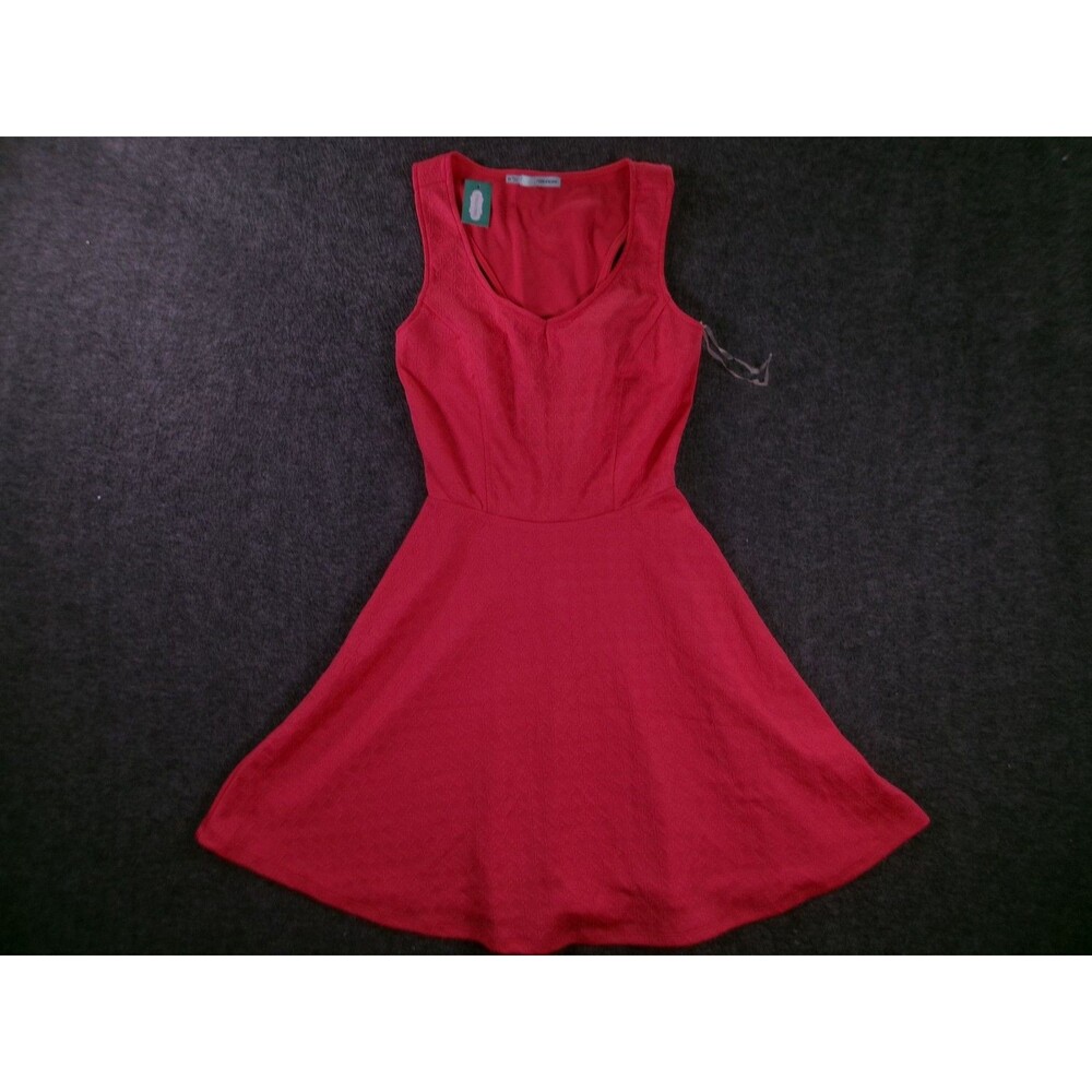 Maurices Dress Womens XS Fit Flare Sleeveless Scoop Neck Coral Pink Textured